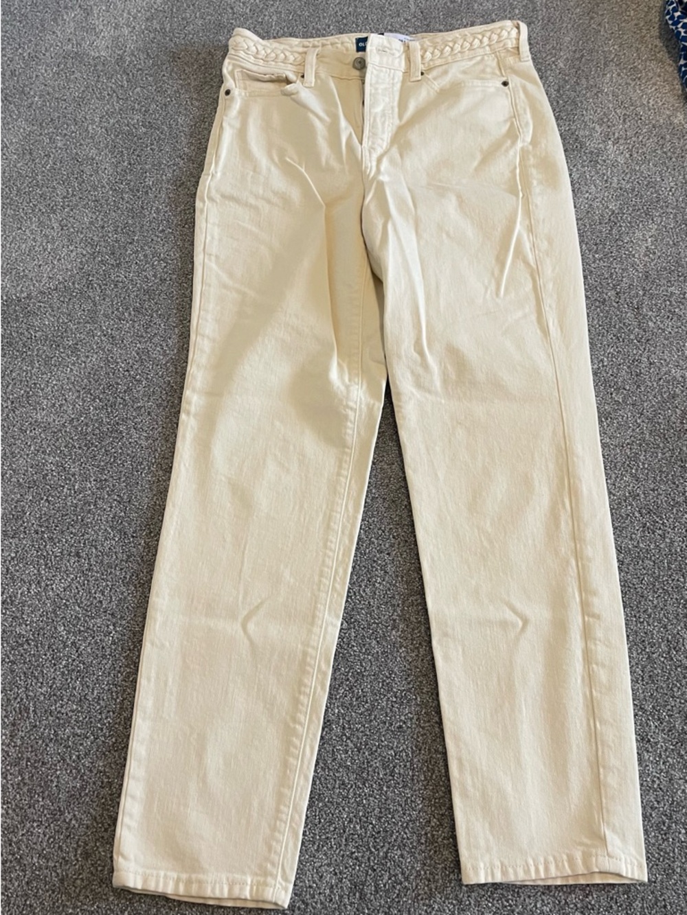Old Navy Cream Straight Leg Pants